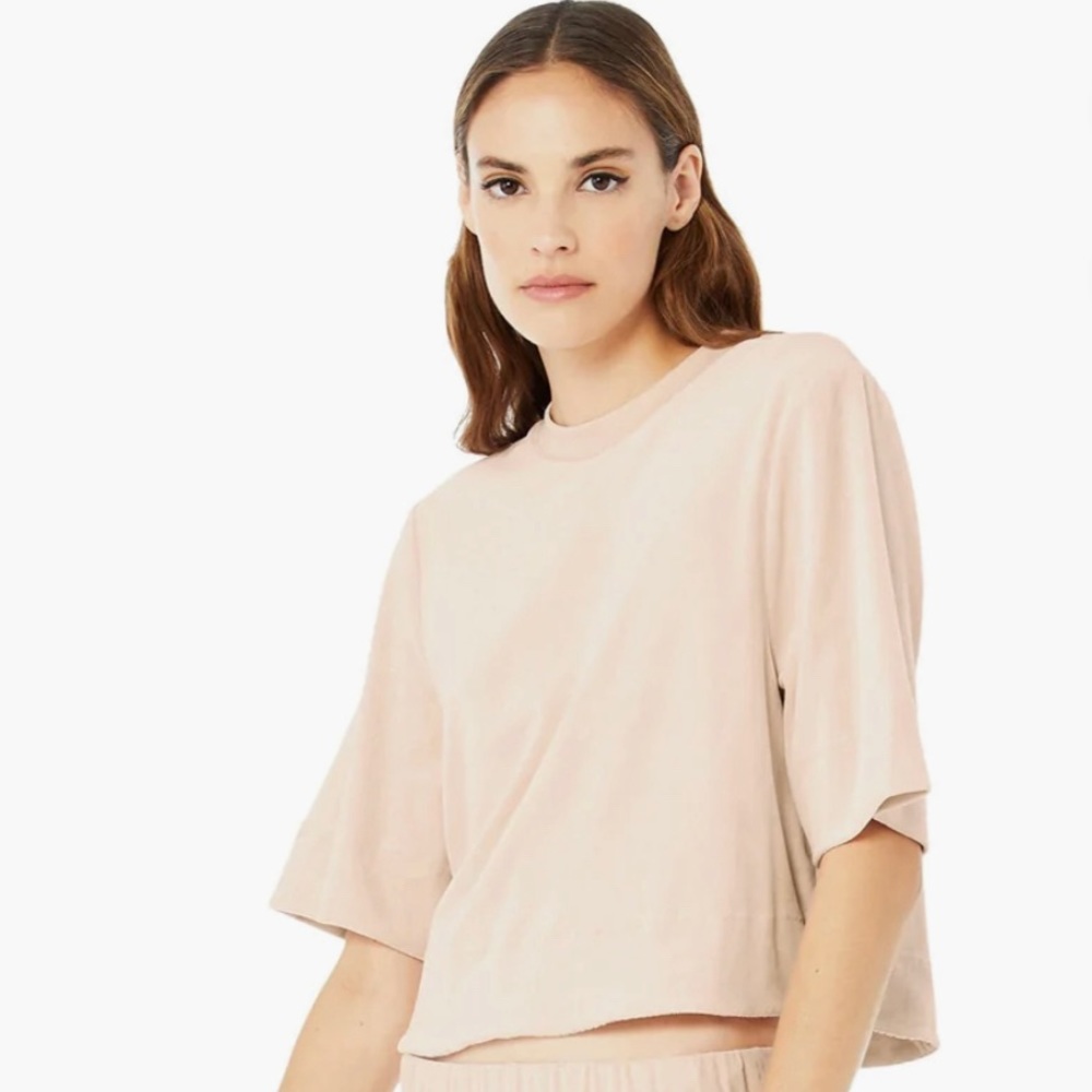 Bella Canvas Pale Pink Velour Top NWT